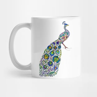 Floral Patterned Peacock Mug